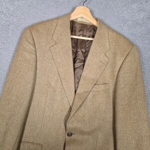 Chaps Ralph Lauren Blazer Mens 40R Brown Excellent Silk Wool Tweed Sport Coat